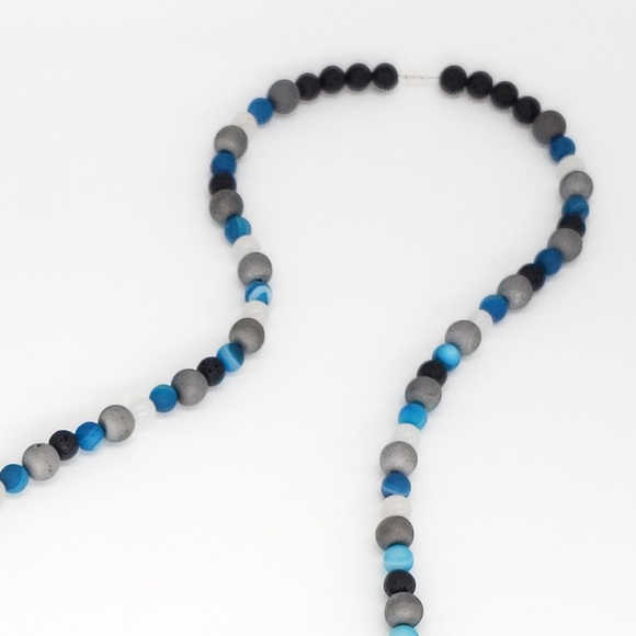 Boho Quartzite, Druzy, Agate & Lava Bead Necklace - Picture 6 of 9